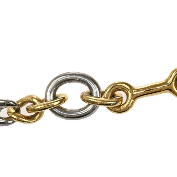 LOUIS VUITTON Logo Chain Long Necklace Gold Silver Italy - Picture 11 of 11